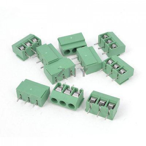 500 pcs 2 Pin Screw Green PCB Terminal Block Connector 5mm Pitch