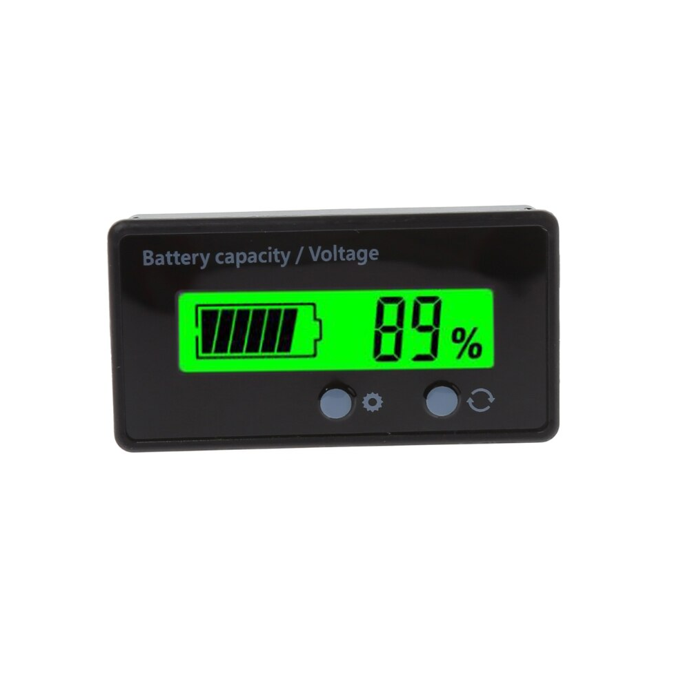 xcluma 12V-60V Led Battery Powered Digital Display Battery Voltmeter  Battery Voltage Meter Tester, Black