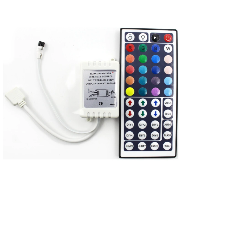 44 Keys LED IR RGB Controler For RGB SMD 3528 5050 LED Strip LED Lights  Controller IR Remote Dimmer Input DC12V 6A 