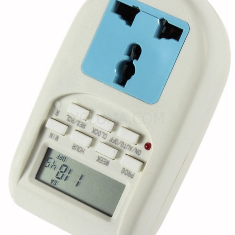 DIGITAL WEEKLY HOURLY PROGRAMMABLE ELECTRONIC TIMER SOCKET AC 220V 10A